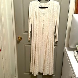 Vintage Nina Piccalino Creme Renaissance Type Dress with Eyelet Coverup